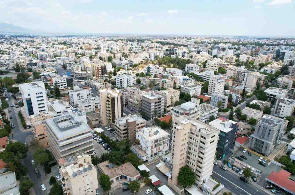aerial view of nicosia city