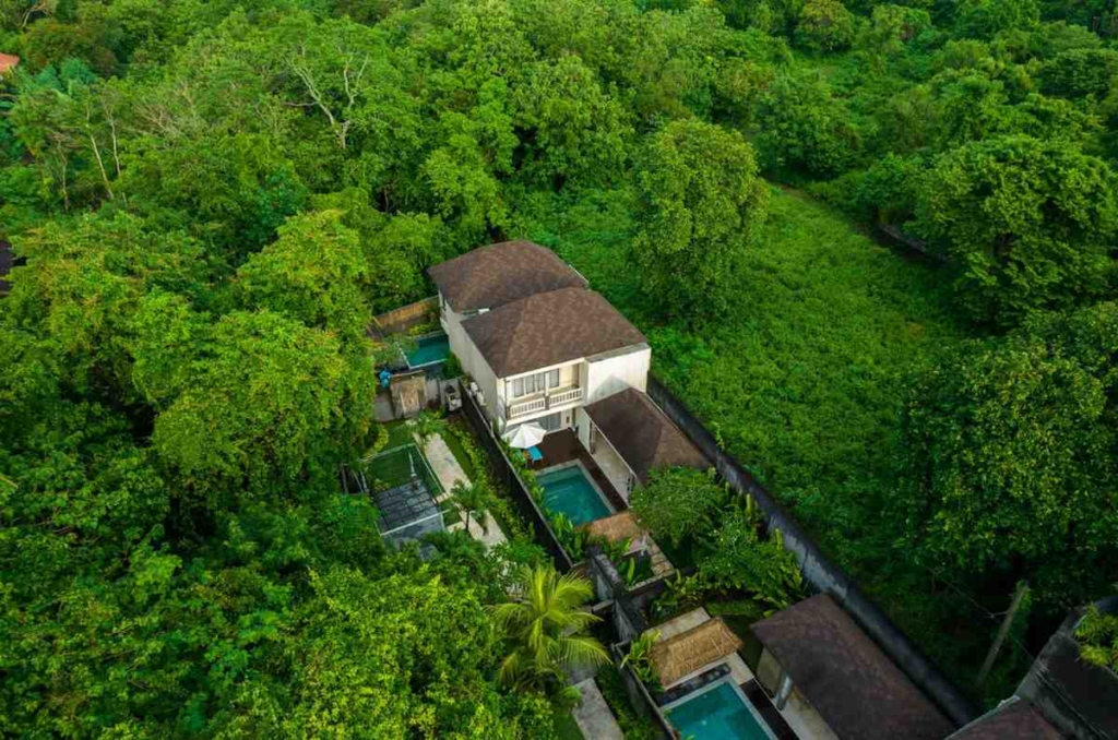 aerial view of villa in bali