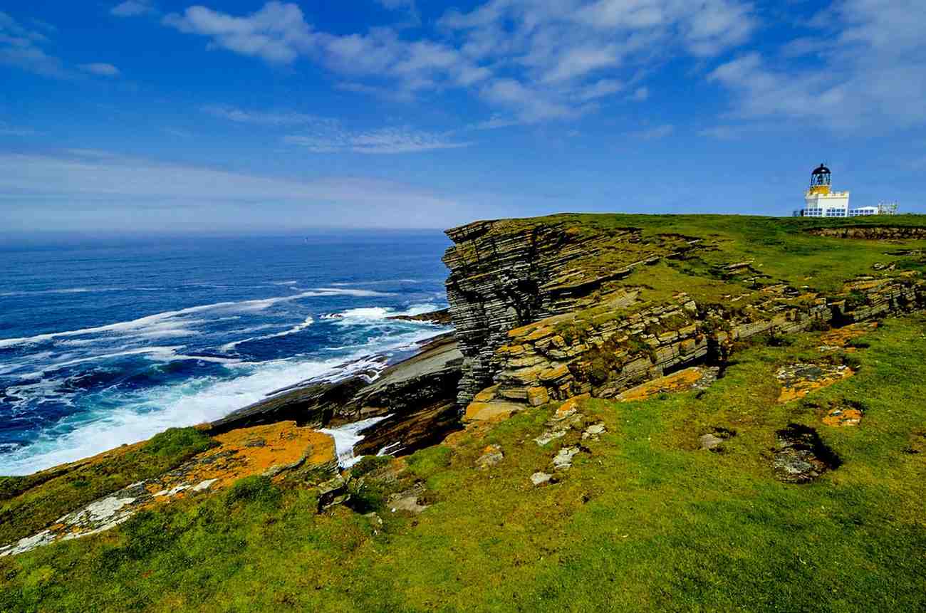 brough of birsay lighthouse in orkney islands
