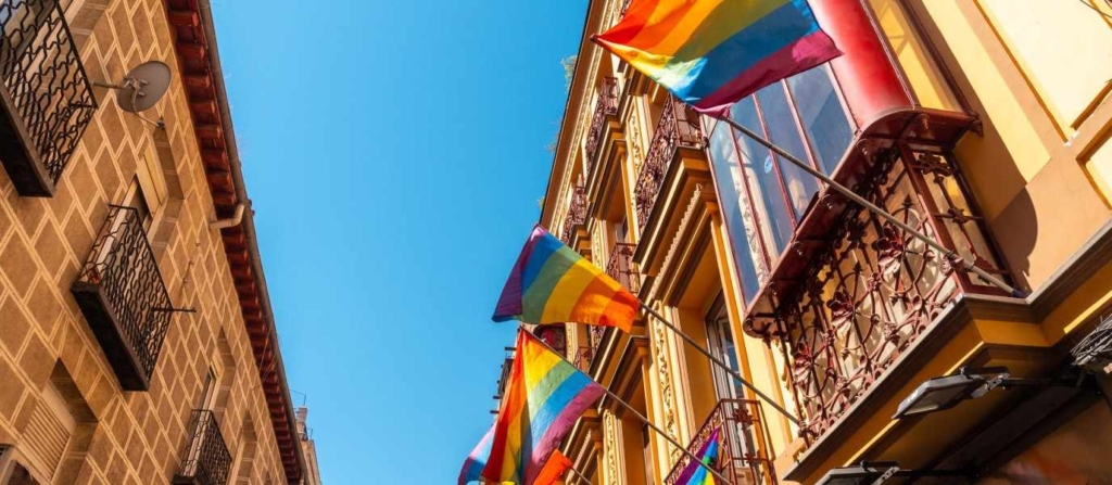 flag at lgbtq friendly madrid