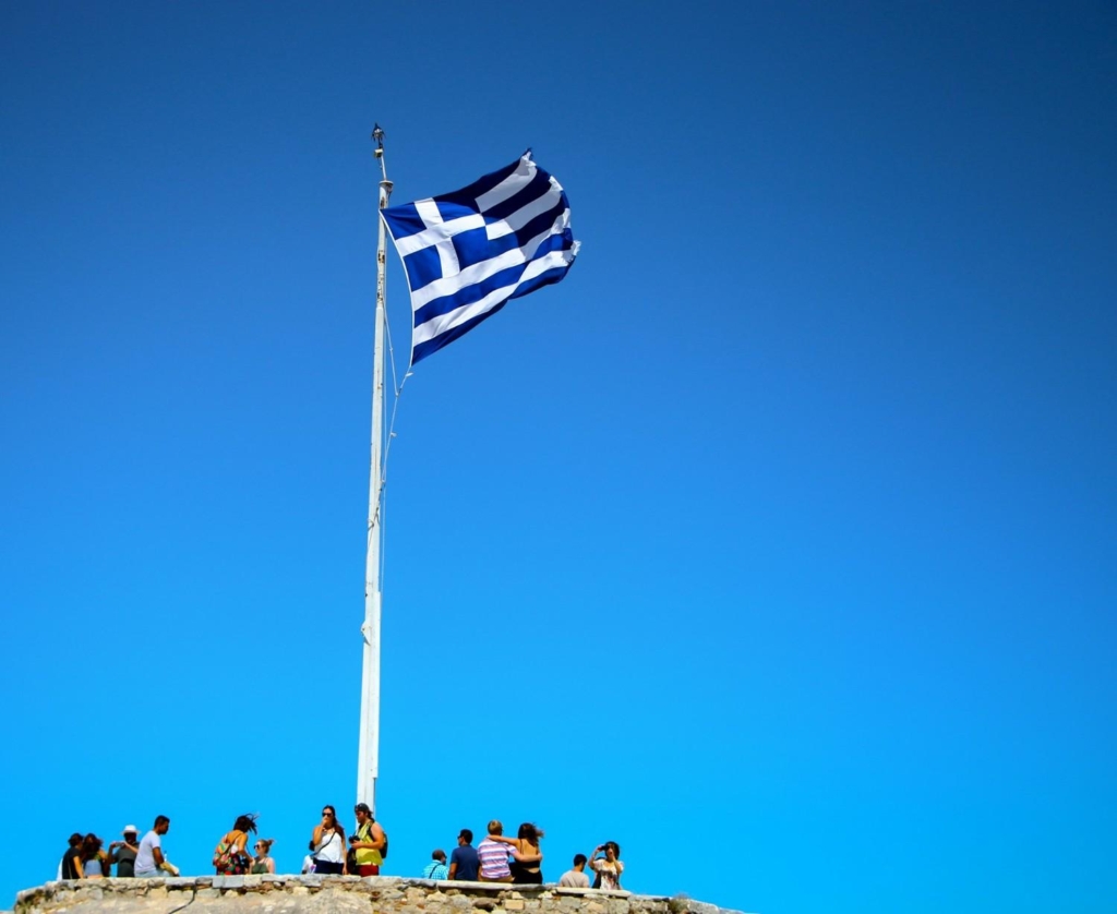 flag of greece waving