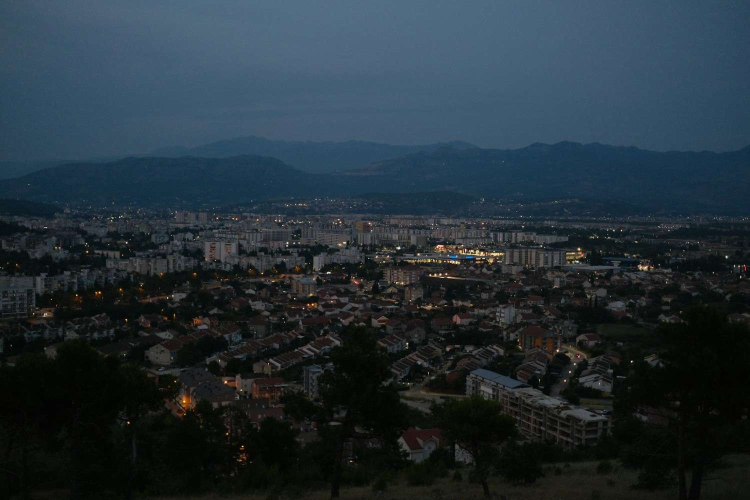 night view of podgorica showing one of the best places to buy property in montenegro