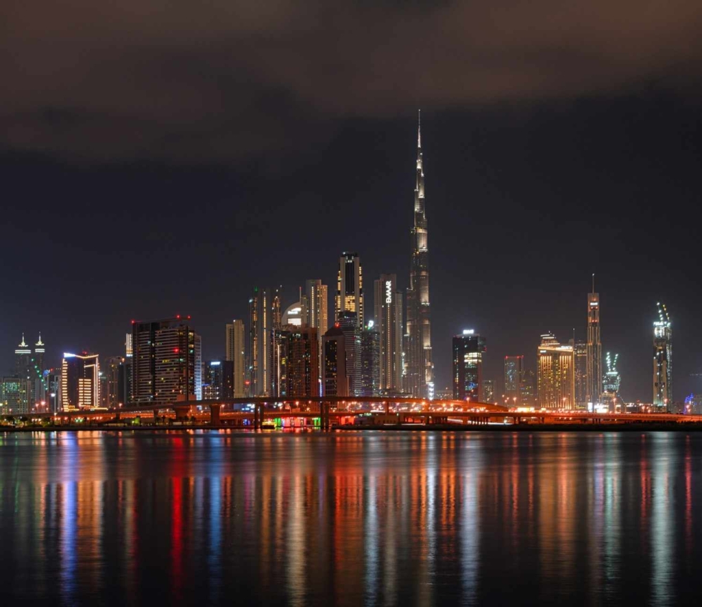 dubai skyline at night, relevant for sellers handling overseas property in dubai.