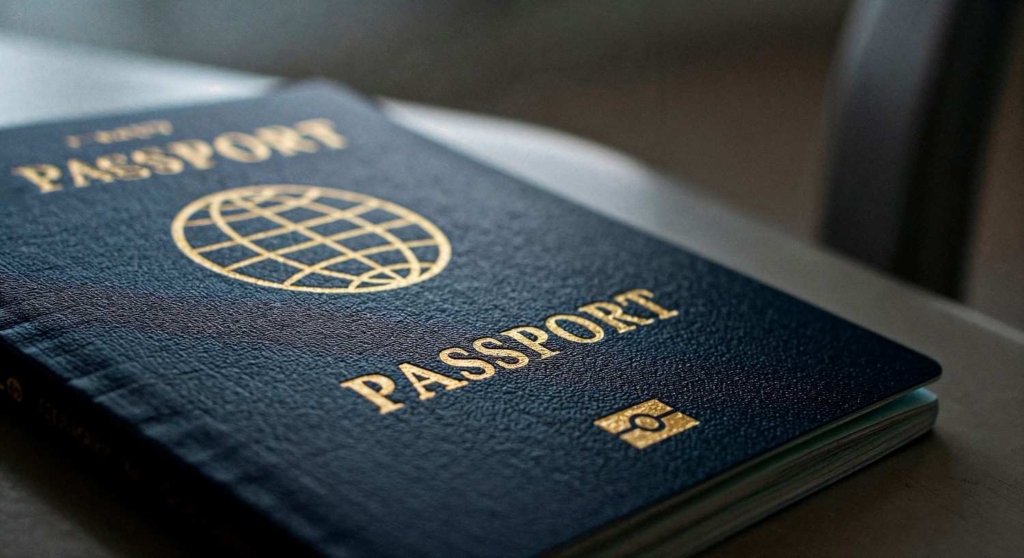 close-up of passport ready for french retirement visa travel