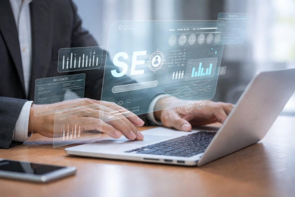 real estate local seo data on laptop screen