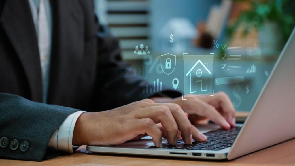 real estate operations automation using ai tools on laptop.